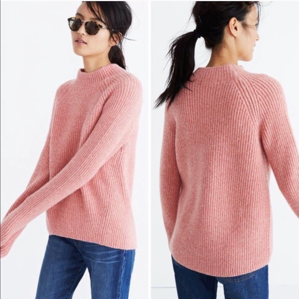 Madewell Pink Mockneck Sweater - Picture 1 of 6